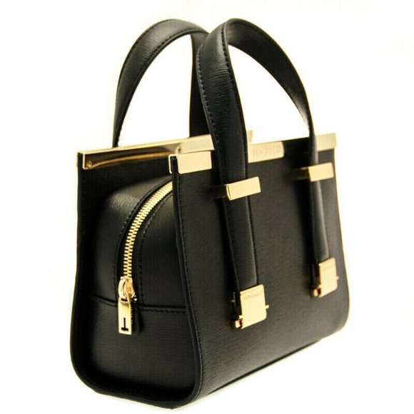 TED BAKER BLACK TOTE LEATHER BAG | 25% OFF - Picture 3 of 5